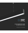40W LED linjär pendelarmatur, svart - Samsung LED chip, 4000K, 120cm, 5 års garanti