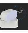 6W oval vägglampa - IP65, vit, vridbar, inkl. ljuskälla