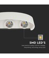 5W Vägglampa - LED, 3000K, Sandfärgad vit