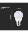 G45 lampa 6,5W E27 - plast, Samsung chip, 4000K