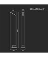 6W Utomhus Pollarlampa - 4000K, IP65, Grått hölje