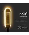 5W LED solcellestolpbelysning - 3000K, vit+svart hölje