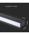 120cm 40W LED skena med Samsung chip - 3400lm, dimbar, silver/svart aluminium, 6400K