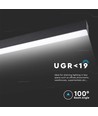 120cm 40W LED skena med Samsung chip - 3400lm, dimbar, silver/svart aluminium, 6400K