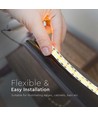 5m 17W/m LED-strip - 12V, IP20, 204 LED per meter, varmvit