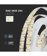 5m 17-18W/m LED strip - 24V, IP20, 204 LED per meter, kallvit
