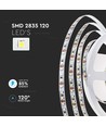 120 LED strip ljus 8W/m - 6500K, IP20, 24V, Dubbel PCB, 10m/rulle