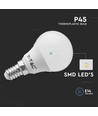 P45 plastlampor 4,5W E14 - 3000K, 3 st./förpackning