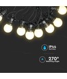 0,5W - Lampa LED Ljusslinga, 10m, 20 Lampor, EU Kontakt, 6000K, 24V