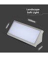 12W LED utomhus vägglampa - IP65, grå, 1250lm, 4200K, oblique design