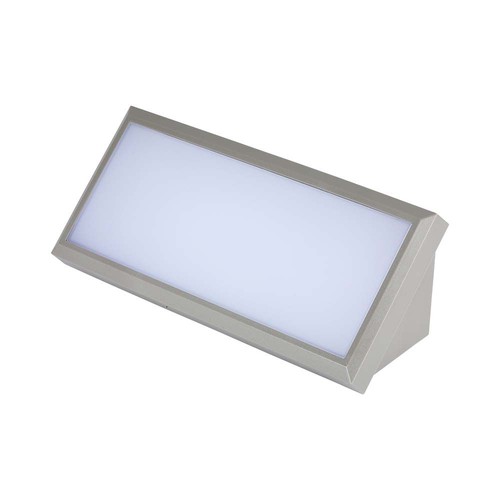 12W utomhus vägglampa - 1250lm, IP65, grå, 6400K, 26,5cm bredd