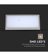 12W utomhus vägglampa - 1250lm, IP65, grå, 6400K, 26,5cm bredd