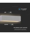 9W utomhus hus - LED, upp/ner, mjukt ljus, medium, 6400K, grå