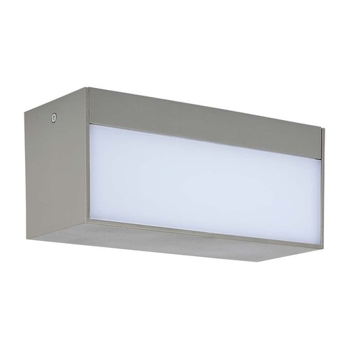 12W LED upp/ner - 4000K, grå, utomhus, mjukt ljus, stor, hus