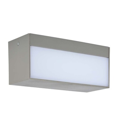 12W LED upp/ner - 4000K, grå, utomhus, mjukt ljus, stor, hus