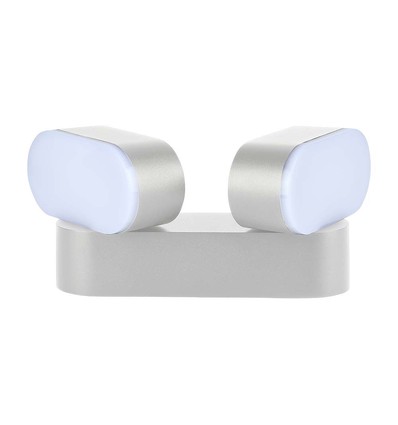 2x5W LED Vägglampa - Justerbar riktning, Utomhus IP65, 3000K, Vit, Hus