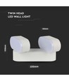 2x5W LED Vägglampa - Justerbar riktning, Utomhus IP65, 3000K, Vit, Hus