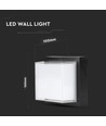 12W kvadratisk LED vägglampa, svart - 4000K, 1200lm, IP65, inomhus / utomhus