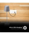 SKU5052 Skrivbordslampa 3W - Uppladdningsbar, LED, Touchdimmer, 3000K, Grå, hus