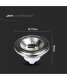 AR111 LED-spot 12W GU10 - 6400K, Dimbar