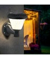 0,8W Solara LED vägglampa med sensor och solcell - CCT, RF fjärrkontroll, IP44, svart, 16x23 cm