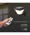 0,8W Solara LED vägglampa med solcell och fjärrkontroll - CCT, IP44, svart, inkl. sensor