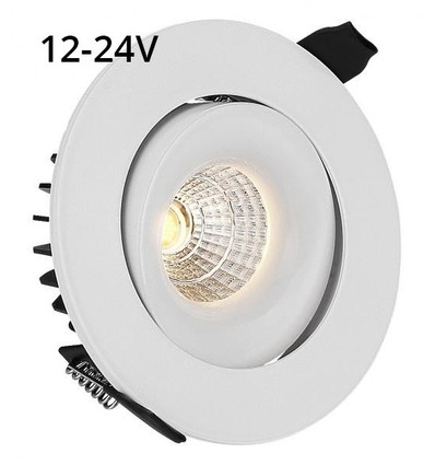 LEDlife 6W downlight - Hål: Ø7.5 cm, Mål: Ø9 cm, RA90, vit kant, dimbar, 12-24V