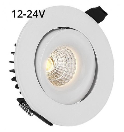 LEDlife 6W downlight - Hål: Ø7,5 cm, Mål: Ø9 cm, RA90, vit kant, dimbar, 12-24V