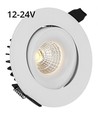 LEDlife 6W downlight - Hål: Ø7,5 cm, Mål: Ø9 cm, RA90, vit kant, dimbar, 12-24V