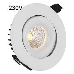 Downlights LED 9W downlight - RA90, Hål: Ø9,5 cm, Mål: Ø11,5 cm, vit kant, dimbar, 230V
