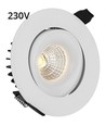 9W Ø11,5cm infälld spotlight dimbar RA90 - Hål: Ø9,5 cm, Mått: Ø11,5 cm, Vit kant