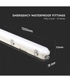 120cm 36W vattentät komplett LED armatur med nödljus - Samsung LED chip, 120lm/W, IP65, 4000K, 3 timmars batteridrift