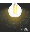 E27 6W LED filament lampa - G95, 600lm, 3000K, 300° spridning
