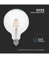E27 12W G125 lampa - Koltråd, Ø125, klart glas