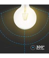 E27 12W G125 lampa - Koltråd, Ø125, klart glas