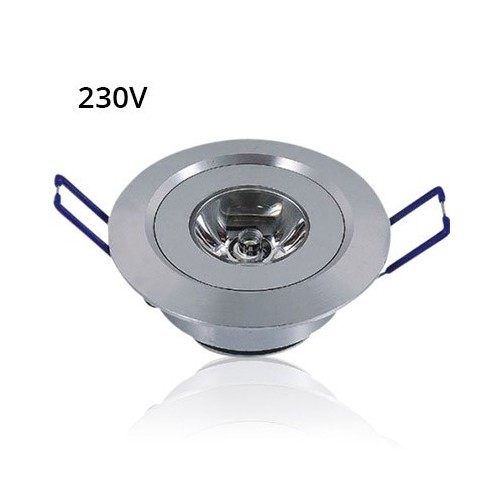 LEDlife 1,2W downlight - Hål: Ø4,2 cm, Mål: Ø5,2 cm, 2,2 cm hög, 230V