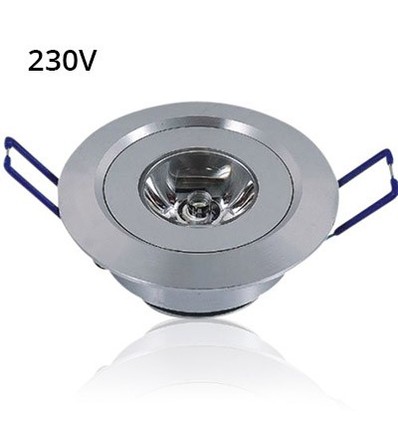 LEDlife 1,2W downlight - Hål: Ø4,2 cm, Mål: Ø5,2 cm, 2,2 cm hög, 230V