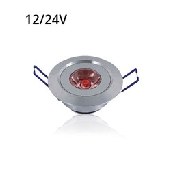 Outlet LEDlife 1W downlight med rött ljus - Hål: Ø4,4 cm, Mål: Ø5,2 cm, 2,2 cm hög, dimbar, 12V/24V