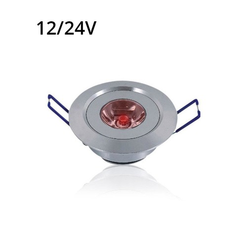 LEDlife 1W downlight med rött ljus - Hål: Ø4,4 cm, Mål: Ø5,2 cm, 2,2 cm hög, dimbar, 12V/24V