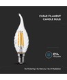 E14 4W LED flamlampa - Koltråd, kronljus med twist och flamform