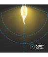 E14 4W LED flamlampa - Koltråd, kronljus med twist och flamform