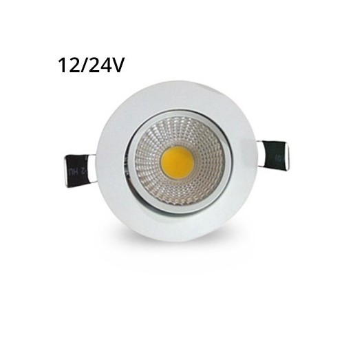 LEDlife 3W downlight - Hål: Ø6,7-8 cm, Mål: Ø8,5 cm, vit kant, dimbar, 12V/24V