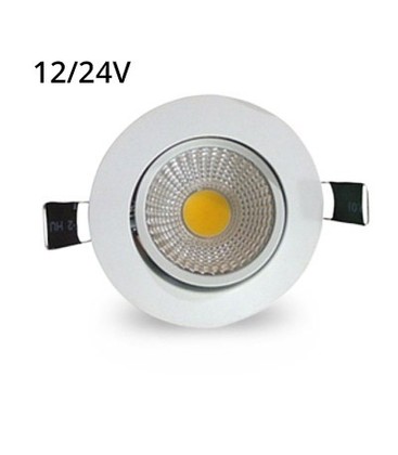 LEDlife 3W downlight - Hål: Ø6,7-8 cm, Mål: Ø8,5 cm, vit kant, dimbar, 12V/24V
