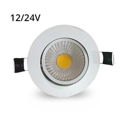 LEDlife 3W downlight - Hål: Ø7,5 cm, Mål: Ø8,5 cm, vit kant, dimbar, 12V/24V