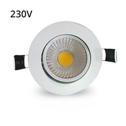 Downlights LED 3W downlight - Hål: Ø7-8 cm, Mål: Ø8,5 cm, vit kant, dimbar, 230V