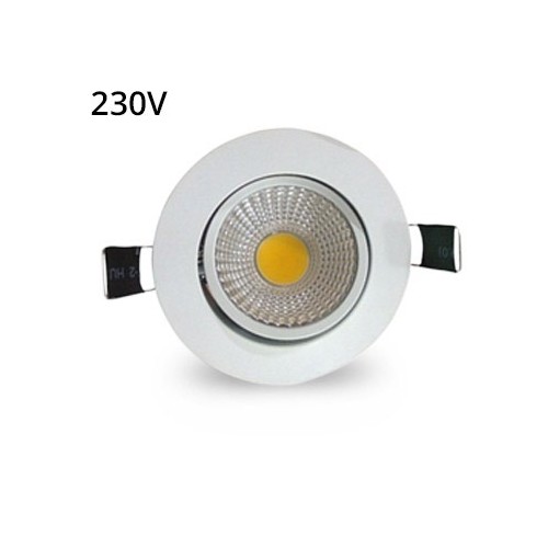 LEDlife 3W downlight - Hål: Ø7-8 cm, Mål: Ø8,5 cm, vit kant, dimbar, 230V