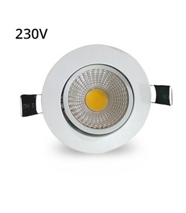 LEDlife 3W downlight - Hål: Ø7-8 cm, Mål: Ø8,5 cm, vit kant, dimbar, 230V