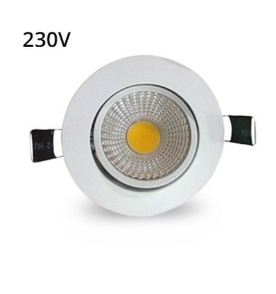 LEDlife 3W downlight - Hål: Ø7,5 cm, Mål: Ø8,5 cm, vit kant, dimbar, 230V