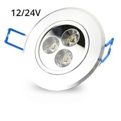 Lågprofilspot LED 3W downlight - Hål: Ø7-8 cm, Mål: Ø8,4 cm, 4 cm hög, dimbar, 12V/24V