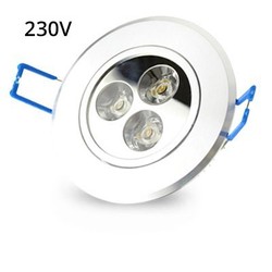 Lågprofilspot LED 3W downlight - Hål: Ø7-8 cm, Mål: Ø8,4 cm, 4 cm hög, dimbar, 230V